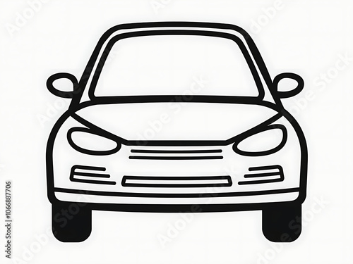 A  compact car silhouette icon with a short and rounded shape. photo