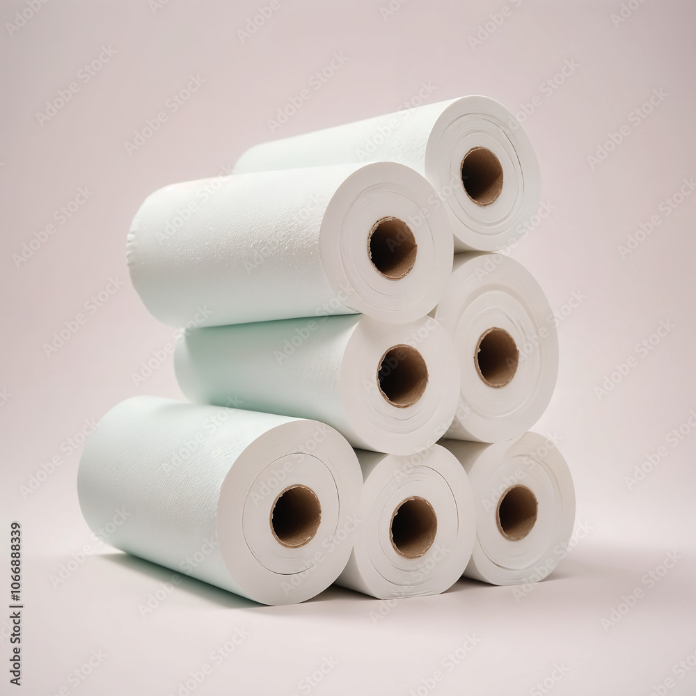 A roll of paper towels on a white background 4 A roll of paper towels on a white background 4