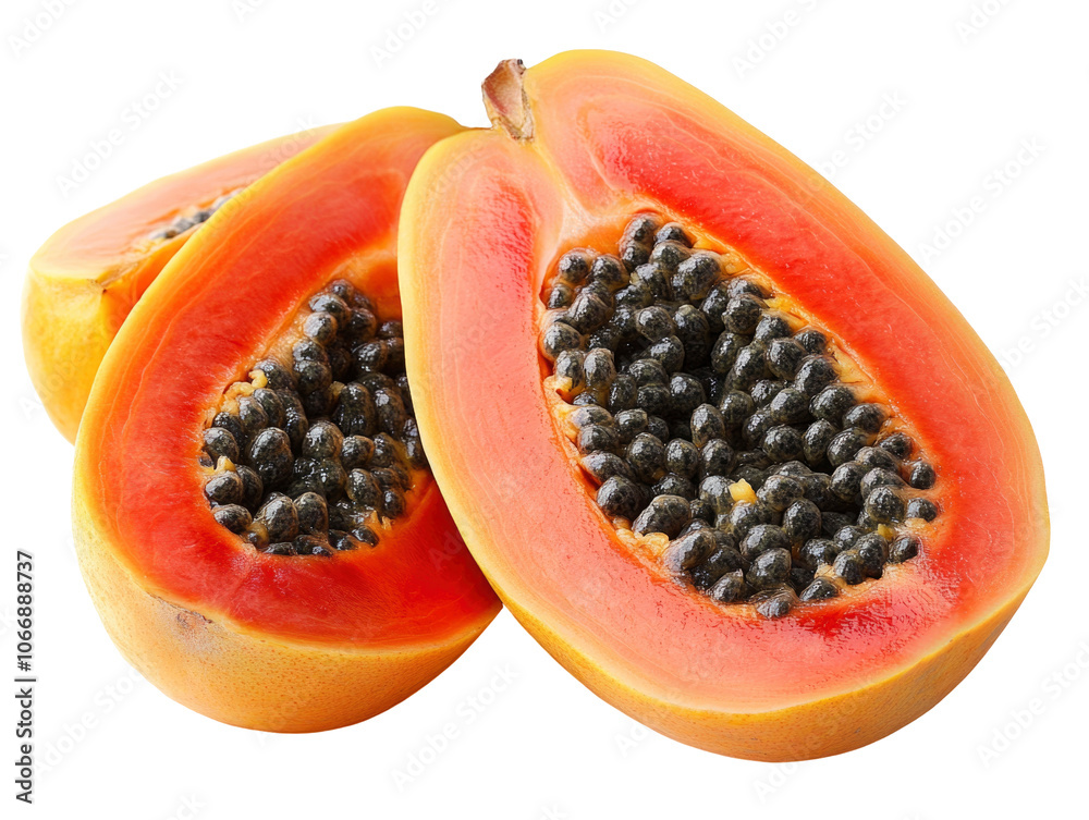 Halved Papaya Fruit