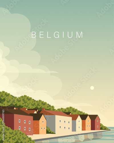 Belgium travel poster, banner
