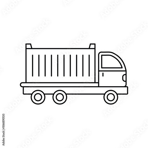 container truck line icon with white background vector stock illustration