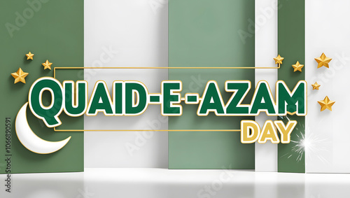 Lettering Quaid-e-Azam Day. 25th December. Great print for poster, decorative boards and cards. different style etc. photo