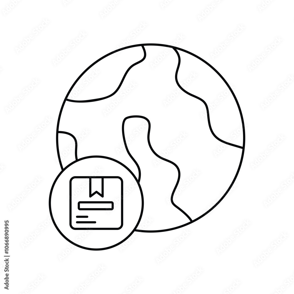 worldwide line icon with white background vector stock illustration worldwide line icon with white background vector stock illustration