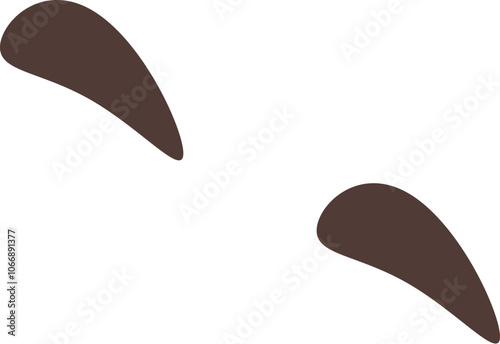 Simple illustration of brown eyebrows on a white background, conveying a neutral facial expression