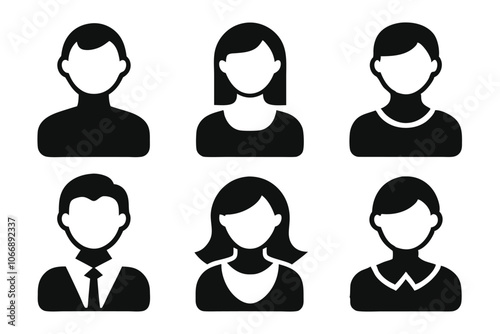 Set of person icon vector. male and female icon vector on white background