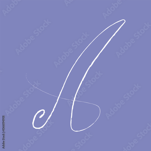 Letter A line vector. Decorative line