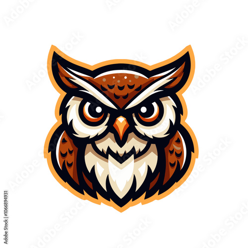 Owl mascot. Modern isolated vector illustration