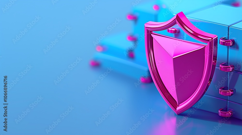 3D Cybersecurity Shield Icon in Vibrant Colors 3D Cybersecurity Shield Icon in Vibrant Colors