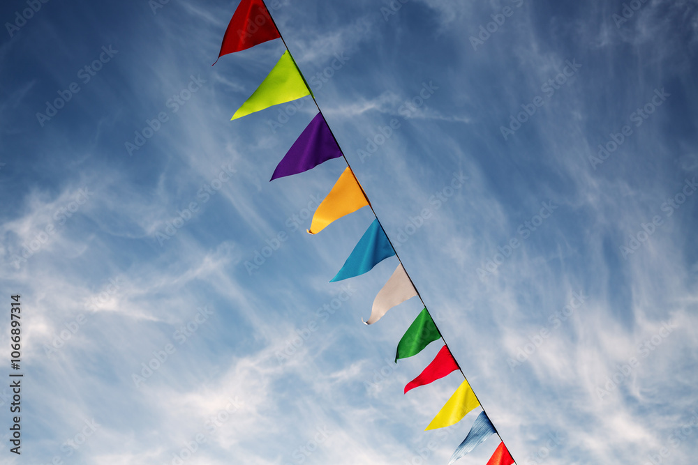 festive flags against the sky festive flags against the sky