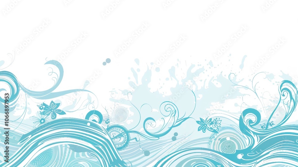 Light blue hand drawn border background presents a serene and artistic view. A charming display of soft color and creativity Light blue hand drawn border background presents a serene and artistic view. A charming display of soft color and creativity