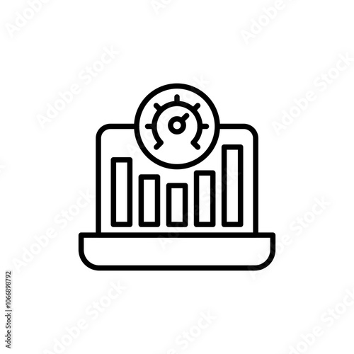 Key performance indicator outline icons, minimalist vector illustration ,simple transparent graphic element .Isolated on white background