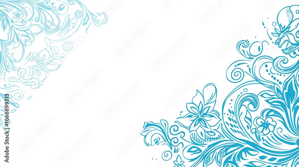 Light blue hand drawn border background presents a serene and artistic view. A charming display of soft color and creativity Light blue hand drawn border background presents a serene and artistic view. A charming display of soft color and creativity