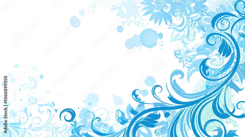 Light blue hand drawn border background presents a serene and artistic view. A charming display of soft color and creativity Light blue hand drawn border background presents a serene and artistic view. A charming display of soft color and creativity