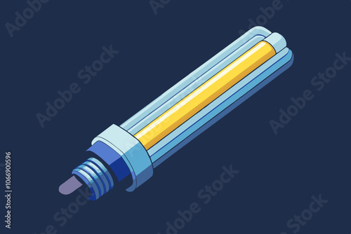  Energy saving fluorescent lamp vector art illustration photo