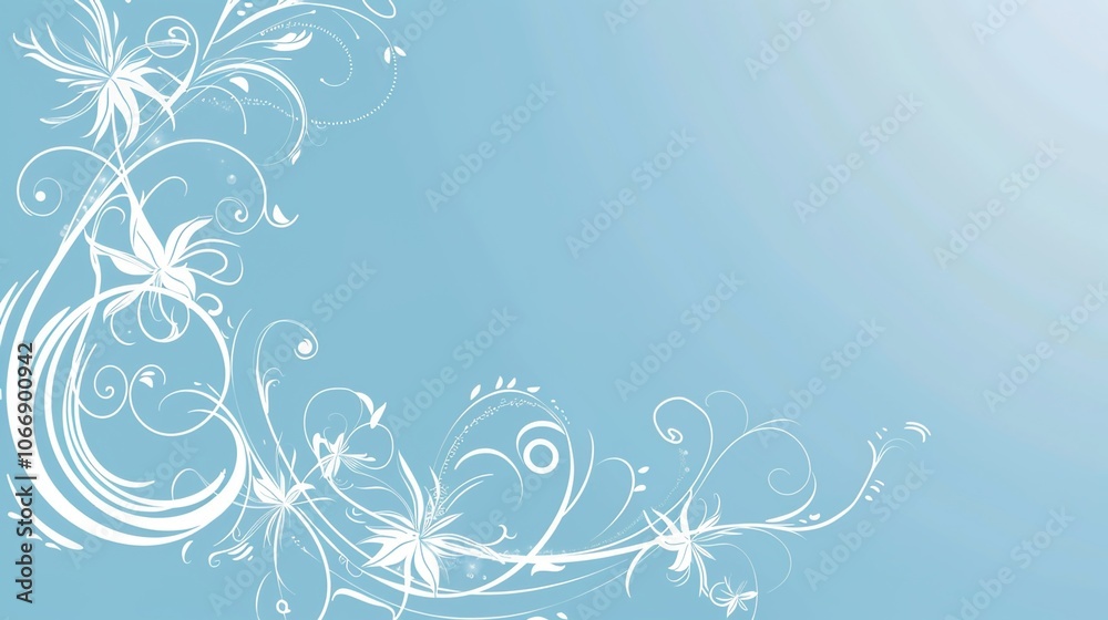 Light blue hand drawn border background presents a serene and artistic view. A charming display of soft color and creativity