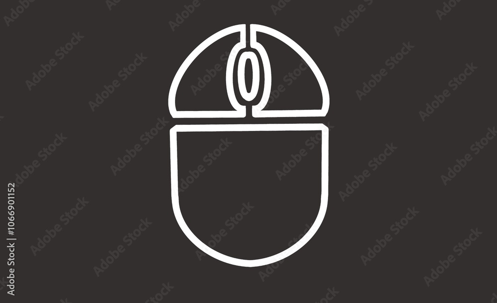 マウスアイコン - シンプルなデザインのコンピュータマウスの線画イラスト Stock イラスト | Adobe Stock