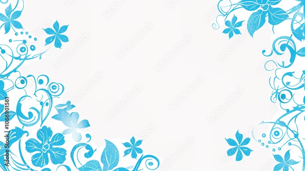 Light blue hand drawn border background presents a serene and artistic view. A charming display of soft color and creativity Light blue hand drawn border background presents a serene and artistic view. A charming display of soft color and creativity