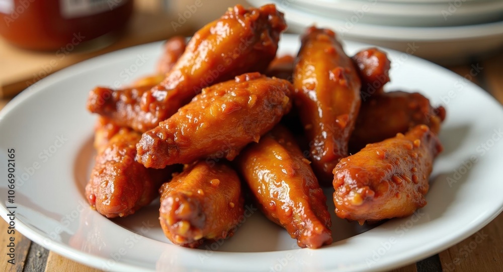 Delicious chicken wings on a plate