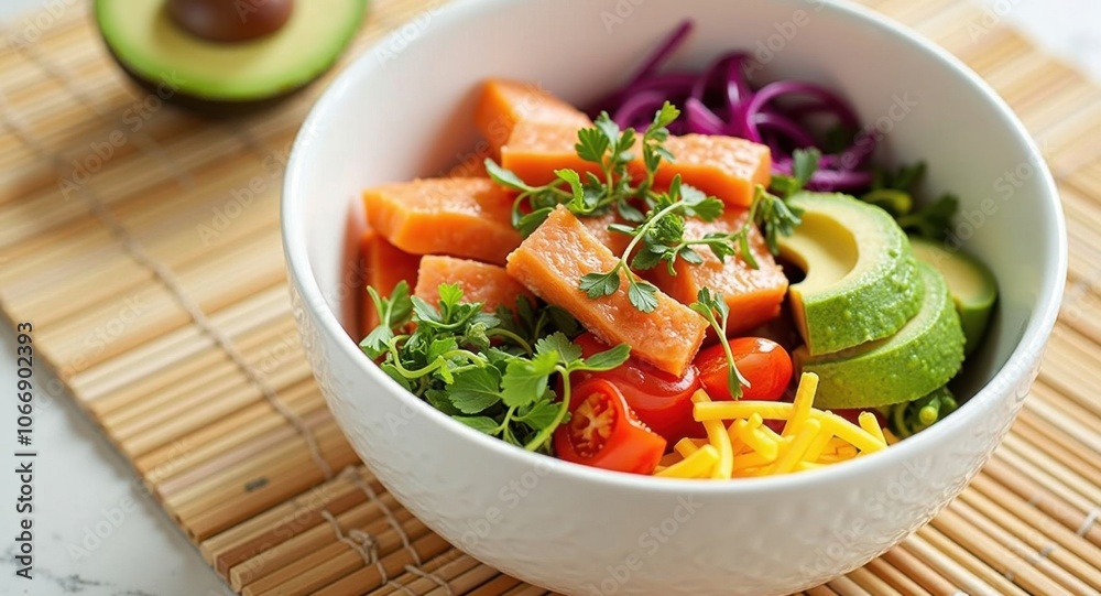 Colorful salad bowl with fresh ingredients Colorful salad bowl with fresh ingredients