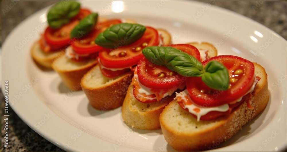 Delicious tomato basil bruschetta platter Delicious tomato basil bruschetta platter