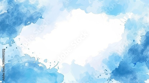 Light blue hand drawn border background presents a serene and artistic view. A charming display of soft color and creativity