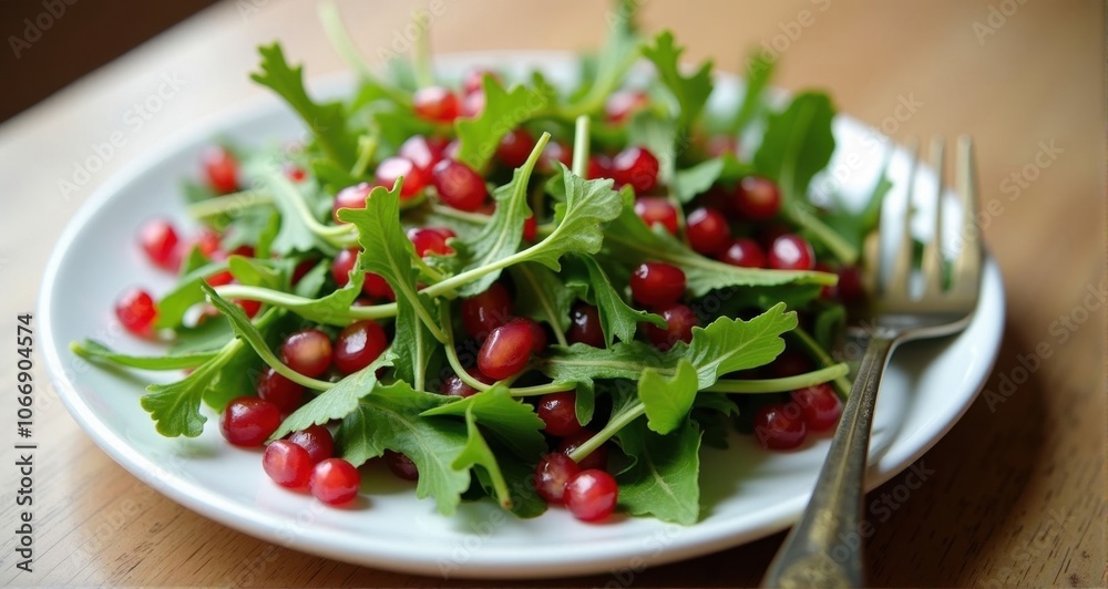 Fresh pomegranate and arugula salad