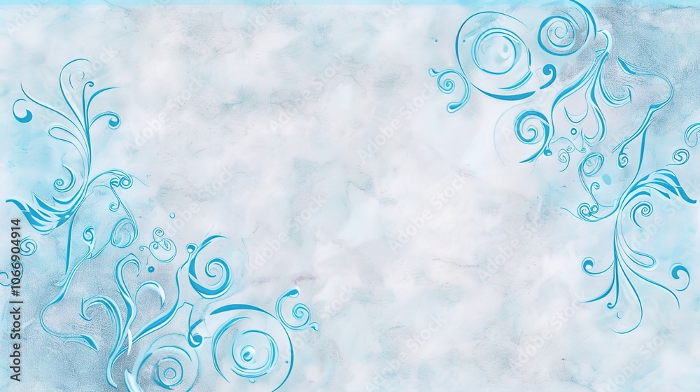 Light blue hand drawn border background presents a serene and artistic view. A charming display of soft color and creativity Light blue hand drawn border background presents a serene and artistic view. A charming display of soft color and creativity