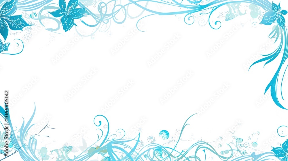 Light blue hand drawn border background presents a serene and artistic view. A charming display of soft color and creativity Light blue hand drawn border background presents a serene and artistic view. A charming display of soft color and creativity