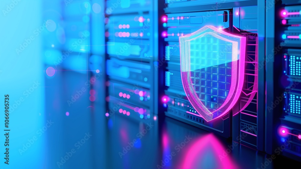 Fototapeta premium Cyber Security Server Protection Concept