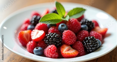 Fresh assorted berries on a plate