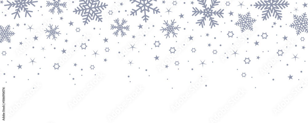 banner christmas card with snowflake border vector illustration