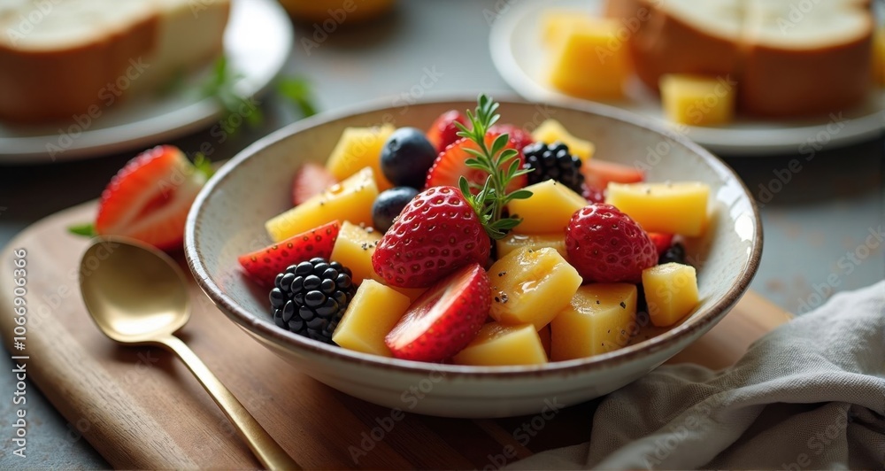Colorful fruit salad in a bowl Colorful fruit salad in a bowl