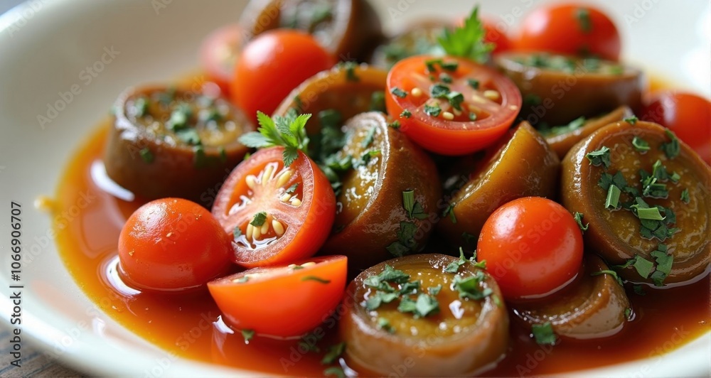 Vibrant salad with green and red ingredients Vibrant salad with green and red ingredients