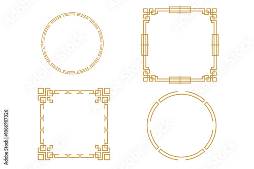 Chinese Oriental Border Frame Ornament  For Lunar Festival Decoration