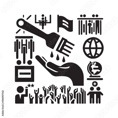 Powerful Human Rights Day Silhouette Vector Illustrations for Impactful Designs