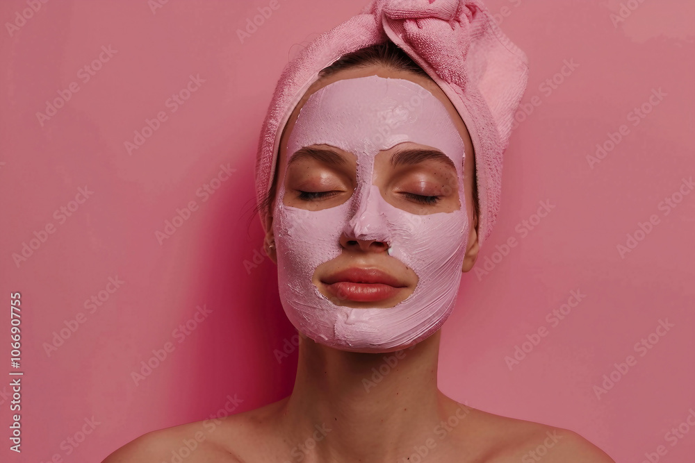 AI generative photo of person with green tea mask treatment in a calming spa atmosphere AI generative photo of person with green tea mask treatment in a calming spa atmosphere
