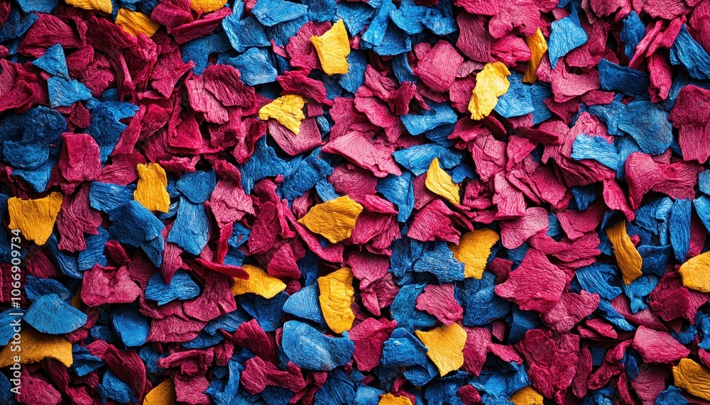 Recycled plastic granules turned into new colorful material Recycled plastic granules turned into new colorful material