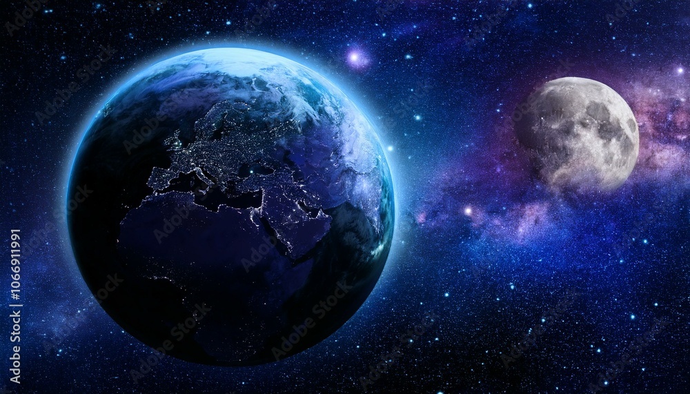 Obraz premium Weltkugel im Weltall Hochauflösend 