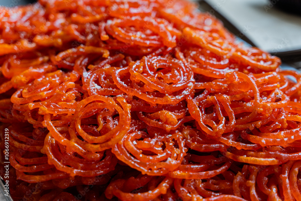 Delicious and Appealing Bright Red Jalebi An Authentic and Classic Indian Sweet Delight