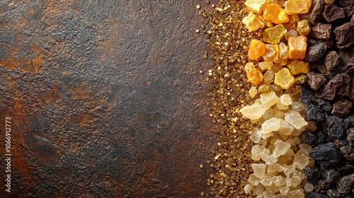 Arrangement of Frankincense, Myrrh, and Gold Crystals