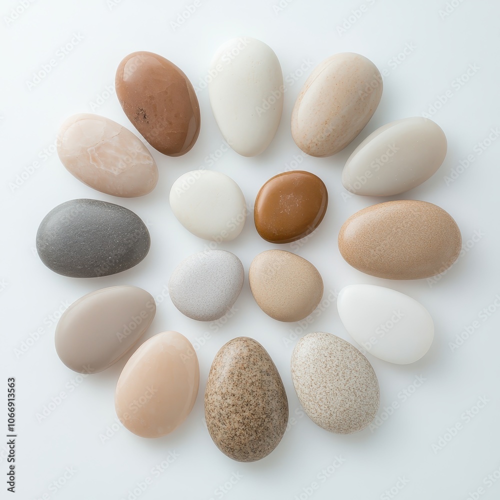 A collection of rocks in various shapes and sizes are arranged in a circle A collection of rocks in various shapes and sizes are arranged in a circle