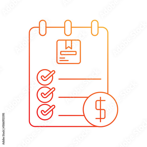 order fulfillment gradient icon with white background vector stock illustration