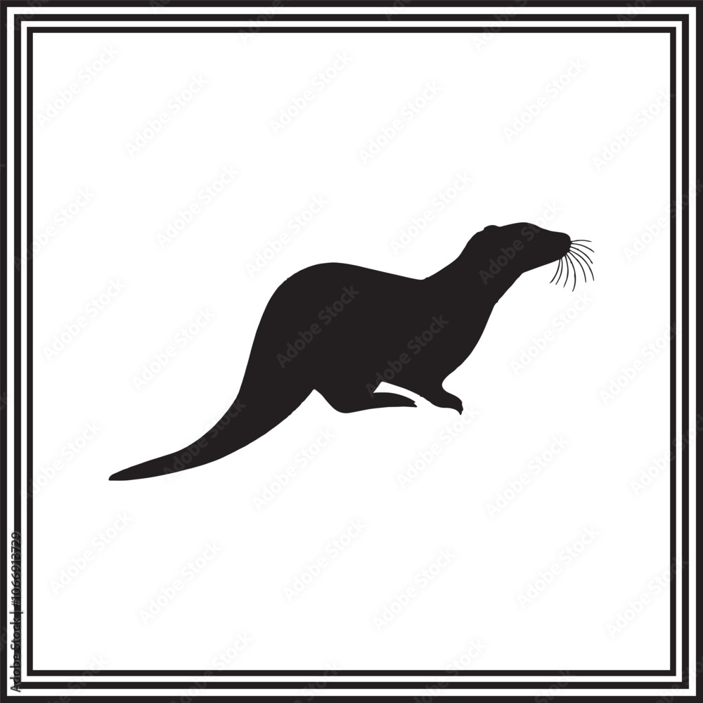 Ferret vector black silhouette set. Ferret vector black silhouette set.