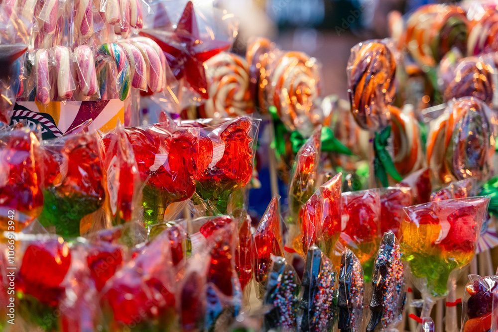 A Colorful and Varied Assortment of Lollipops, Sweets, and Candy Treats in Delightful Designs