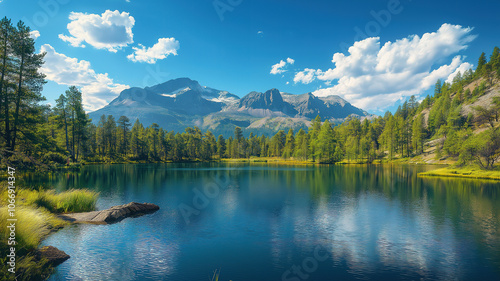 Charming landscape of Haviland Lake in Durango Colorado under bright sunny skies and vibrant