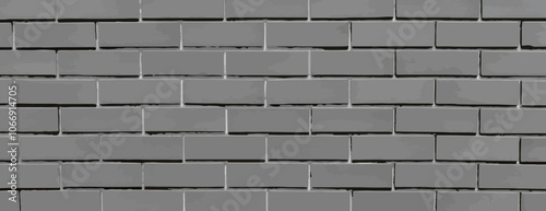 Gray brick background, background with a textured, urban style. The background features gray, gray bricks in a horizontal pattern. Brick texture background vector wallpaper