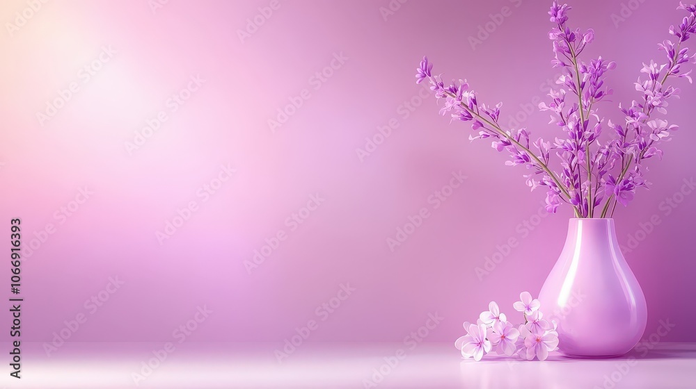 Obraz premium A light lavender background with a smooth finish, perfect for creating an elegant and fresh look in various design projects, particularly those related to spring.