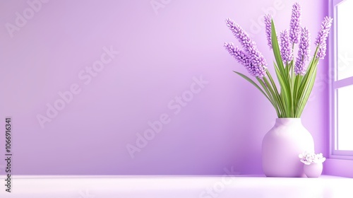 Wallpaper Mural A light lavender background with a smooth finish, perfect for creating an elegant and fresh look in various design projects, particularly those related to spring. Torontodigital.ca