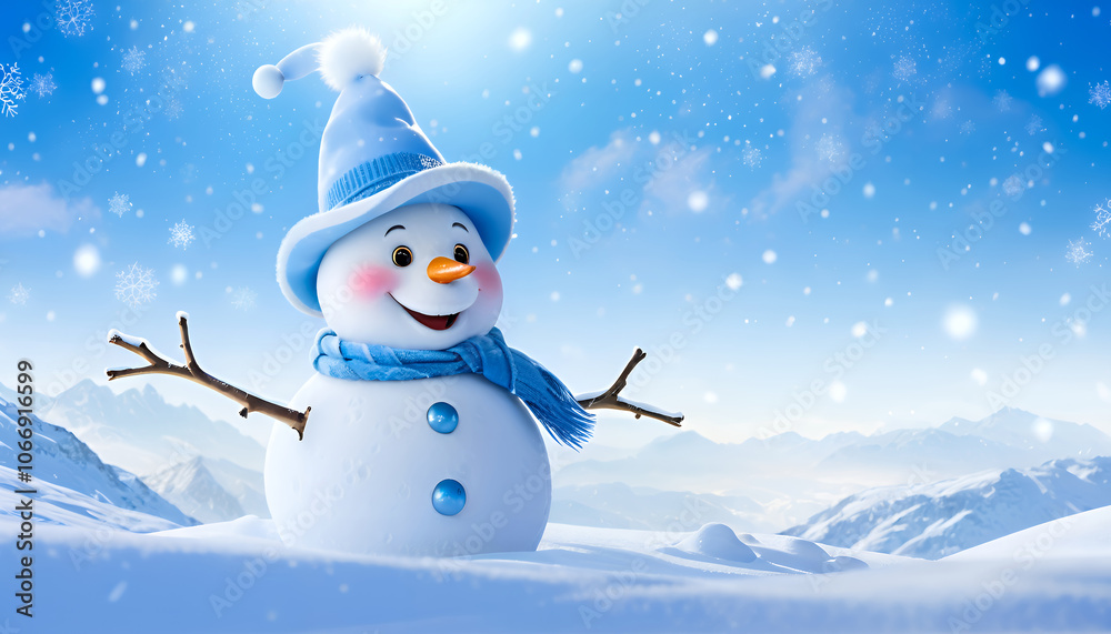 Obraz premium Ai generative Christmas concept wallpaper of snowman suitable for use in design work