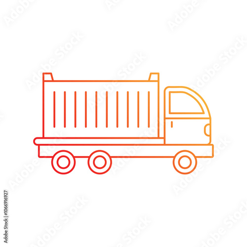 container truck gradient icon with white background vector stock illustration